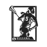 Custom Lacrosse Player Led Light Metal Wall Art Personalized Gift for Lacrosse Enthusiasts Game Room Sports Decor