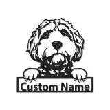 Custom Labradoodle Led Light Metal Wall Art Personalized Dog Lover Gift Living Room Pet Decor 1