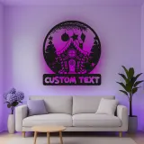 Décoration murale en métal LED personnalisée - Maison en pain d'épice