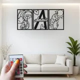 Custom Unicorn Led Light Metal Wall Art Personalized Gift for Kids Bedroom Decor with Name and Initial