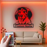 Cartel de metal LED personalizado con Beagle, regalo para amantes de los perros, decoración para sala de estar