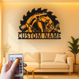 Custom Tool Set Led Light Metal Wall Art Personalized Gift for Handyman Garage Workshop Decor 4