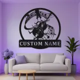Arte in Metallo per Contrabbasso | Insegna LED Personalizzata per Musicisti | Decorazione per Studio su Misura | Regalo per Musicisti Jazz