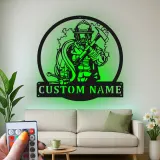 Panneau LED personnalisé pour pompier | Décoration murale en métal | Cadeau pour premier intervenant pour décor de caserne | Art de salle de loisirs