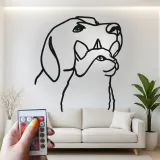 Cartel de metal personalizado con silueta de perro y gato y luz LED, regalo para amantes de mascotas, decoración para salón u oficina