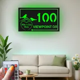 Insegna in metallo LED personalizzata per indirizzo - Regalo per inaugurazione della casa, decorazione esterna per la casa