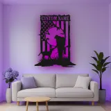 Insegna in metallo personalizzata con luce LED per cacciatori e cani, regalo personalizzato per amanti dell'outdoor, decorazione per man cave