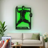 Insegna in metallo personalizzata con luce LED per lanciatore di baseball - Regalo personalizzato per appassionati di sport e decorazione per sala giochi