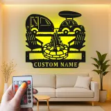 Décoration murale en métal personnalisée avec camping-car et feu de camp, cadeau de camping pour les passionnés de plein air
