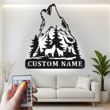 Custom Howling Wolf Led Light Metal Wall Art Personalized Gift for Nature Lovers Cabin Decor