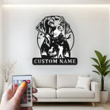 Insegna per Cacciatore Labrador Retriever | Insegna in Metallo LED Personalizzata | Regalo per Cacciatori per Man Cave | Decorazione per Caccia all'Anatra