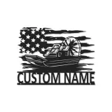 Insegna in metallo personalizzata con luce LED per airboat - Regalo per appassionati di nautica, decorazione per man cave