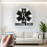 Personalisierte Apotheker-LED-Schild | Individuelle Metall-RX-Wandkunst | Apotheken-Dekor & Geschenk für medizinische Fachkräfte
