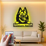 Cartel LED de perro personalizado | Arte mural de nombre de mascota personalizado | Decoración iluminada de entrada | Regalo único para amantes de los perros