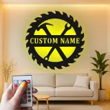 Custom Workshop Tools Led Light Metal Wall Art Personalized Gift for Handyman Garage Decor