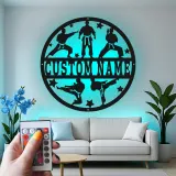 Personalized Karate Sign | Martial Arts LED Metal Wall Art | Custom Dojo Decor for Fighters | Gift for Martial Artist