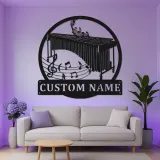 Arte Murale LED Personalizzata per Marimba | Insegna in Metallo Musicale Personalizzata | Regalo per Musicista e Decorazione per Studio