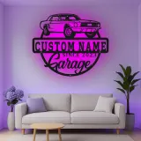 Cartel de metal LED de coche deportivo personalizado Regalo para el garaje para entusiastas de coches Decoración de man cave 9