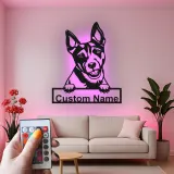 Personalisierte LED-beleuchtete Metall-Wandkunst mit Hundemotiv – Geschenk für Haustiereltern, Wohn- oder Eingangsbereich-Deko