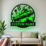 Personalisierter U-Boot LED Metall-Schild | Nautische Wandkunst | Vintage Ozean-Dekor für Marine-Veteranen oder Meeresliebhaber