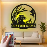 Labrador Retriever Hunting Sign | Custom LED Metal Wall Art | Personalized Hunter Gift for Man Cave | Duck Hunt Lodge Decor