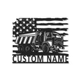 Insegna in metallo LED personalizzata a tema camion ribaltabile regalo per appassionati di camion decorazione per garage o man cave 5