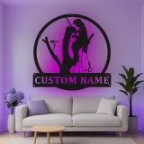 Personalisierte LED-beleuchtete Metall-Wandkunst Baumkletterer Einzigartiges Geschenk für Arboristen