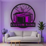 Cartel de metal LED de batería personalizado Regalo para amantes de la música Decoración de sala de ensayo o estudio