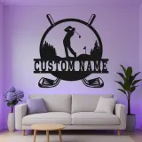 Personalized Golf Sign | LED Metal Wall Art for Man Cave Decor | Custom Name Golfer Gift | Golf Lover Wall Decor