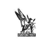 Cartel de metal personalizado con luz LED de caza de patos, regalo personalizado para entusiastas del aire libre, decoración de cabaña rústica