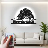 Décoration murale en métal LED personnalisée pour chien, cadeau pour les amoureux des animaux, décoration de salon
