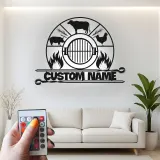 Insegna in metallo LED personalizzata per BBQ - Regalo per maestri della griglia e decorazione per patio