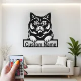 Personalisierte LED-Metall-Wandkunst mit Katze – Geschenk für Katzenliebhaber für Wohn- oder Schlafzimmer 1