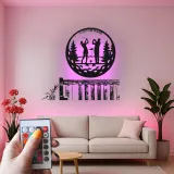 Custom Golf Couple Metal Sign | Personalized Golfer LED Wall Art | Unique Anniversary Gift for Golfers | Home Bar Decor