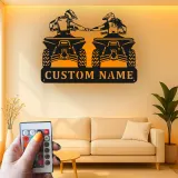 Cartel de metal LED personalizado para motorista de ATV, regalo personalizado para entusiastas del off-road, decoración para garaje o man cave 2