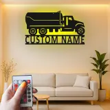Personalisierte LED-Metall-Wandkunst mit Muldenkipper – Geschenk für Lkw-Fans, Garage oder Männerhöhle 10