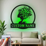 Custom Hairstylist LED Sign | Personalized Metal Wall Art for Salon Decor | Beauty Shop Logo & Hairdresser Gift