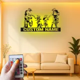Custom Family Motocross Led Light Metal Wall Art Personalized Gift for Dirt Bike Enthusiasts Garage or Game Room Decor