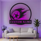 Custom Yo-Yo Led Light Metal Wall Art Personalized Gift for Toy Enthusiasts Game Room Decor