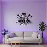 Panneau maquilleuse sur mesure | Décoration murale florale LED en métal | Décor personnalisé pour salon de beauté | Logo coiffeuse