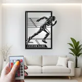 Personalized Runner Metal Sign | LED Track and Field Wall Art | Custom Sprinter Name Decor | Gift for Athlete
