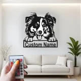 Décoration murale en métal LED personnalisée Border Collie pour les amoureux des chiens 1