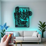 Insegna in metallo personalizzata per batteristi con LED | Insegna in metallo per banda musicale | Regalo per percussionisti e decorazione per sala band