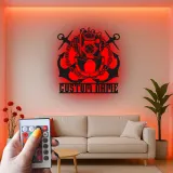 Cartel de metal personalizado con casco de buzo, regalo iluminado LED para amantes del mar