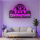 Cartel de metal LED de raza de perro personalizado Regalo para dueños de mascotas Decoración para salón o entrada 3