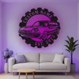 Cartel de metal LED de coche clásico personalizado regalo para entusiastas de coches decoración de garaje o cueva de hombre