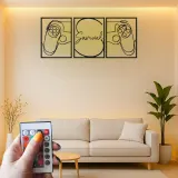 Insegna personalizzata per gamer | Arte in metallo LED con controller da gioco | Decorazione su misura per sala gaming per streamer e ragazzi