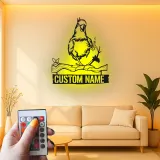 Personalisierte Metall-Wandkunst Nymphensittich | LED Hinterleuchtetes Papageienschild | Individuelles Haustiergedächtnis | Vogel-Liebhaber Dekoration