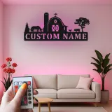 Custom Farm Scene Led Light Metal Wall Art Personalized Barnyard Gift Rustic Home Decor for Farmhouse