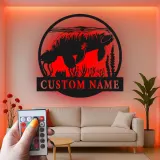 Arte mural de metal de manatí con LED | Cartel de nombre de vaca marina personalizado | Decoración náutica para casa de playa | Regalo de manatí de Florida